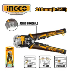 INGCO TOOLS - HWSP102418 ALICATE PELACABLES 3 EN 1 DE 8" (210mm)