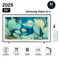 SAMSUNG - Televisor The Frame 55 Qled 4k Vision AI Smart TV QN55LS03F + Marco Marrón
