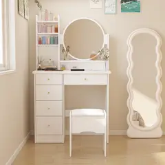MUEBLES CRISOSTOMO - Tocador de Maquillaje Melamina Blanco 80cm