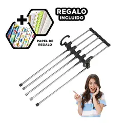 GENERICO - Pack6 Colgador Funcional y Durable Negro Y+Papel de Regalo