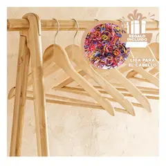 GENERICO - Set de Perchas Util para Ropa en Mostaza Y+Ligas de Regalo