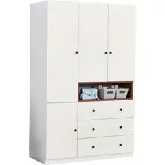 MUEBLES CRISOSTOMO - Ropero de Melamina Moderno Blanco 108cm