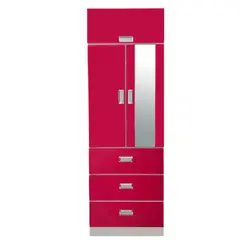 MUEBLES CRISOSTOMO - Ropero de Melamina 2 Puertas Rosa 60cm