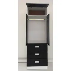 MUEBLES CRISOSTOMO - Ropero de Melamina 2 Puertas Negro 60cm