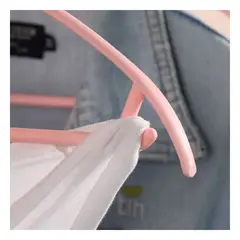 GENERICO - Pack12 Colgador de Plastico para Ropa Ligera en Color Rosado