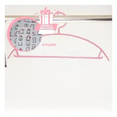 GENERICO - Pack12 Colgador Compacto y Ligero Rosado Y+Regalo Stickers