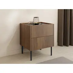 STARHOME - Velador Moderno con patas metálicas Starhome Belviro Roble