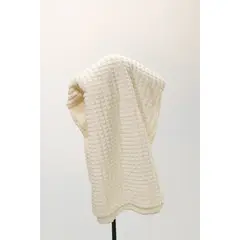 GENERICO - Manta Doble Cara Crema Waffer Vainilla Serena 250x179 cm Zalmohadas