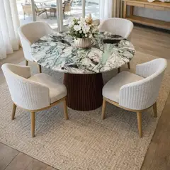 NOEL - Mesa de Comedor Circular de Mármol Roccia Di Bosco 90cm Noel Deco