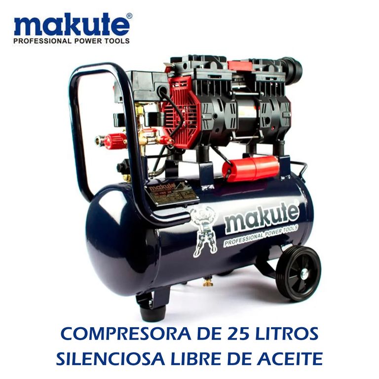 COMPRESORA SILENCIOSA DE AIRE DE 25 LITROS / LIBRE DE ACEITE