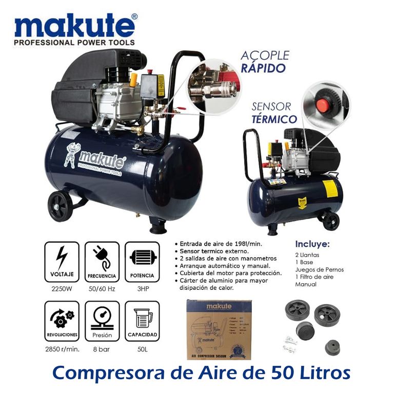 COMPRESORA DE AIRE DE 50 LITROS / 3HP