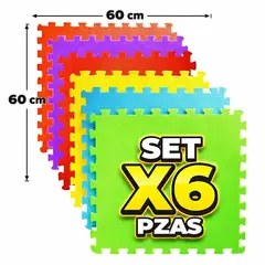 GENERICO - ALFOMBRA DE PISO EVA 60CM X 60CM - SET X6 PIEZAS