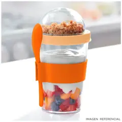 GENERICO - Vaso para Yogurt y Cereal 350ml con Cuchara