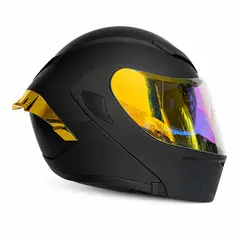 XTREME - CASCO PARA MOTO ABATIBLE XTREME NEGRO VISOR DORADO XL