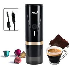 GENERICO - CERA+  Máquina de café Portátil PCM02 Negro
