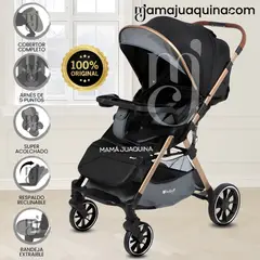 BABY - Coche Maleta de Lujo «WIN» con Bandeja de Comer Gray