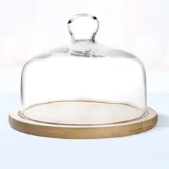 ICHIMATSU - Quesera de Vidrio con Base de Madera