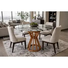 NOEL - Mesa de Comedor de Mármol Roccia Di Bosco Redonda 100cm Noel Deco