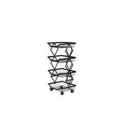 GENERICO - Verdulero Frutero 4 Niveles Cocina Carrito Plegable Organizador