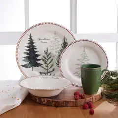 CORONA - Juego de Vajillas Arboles de Navidad 16 Pzas