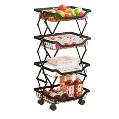 GENERICO - Verdulero Frutero 4 Niveles Organizador Plegable Cocina Carrito