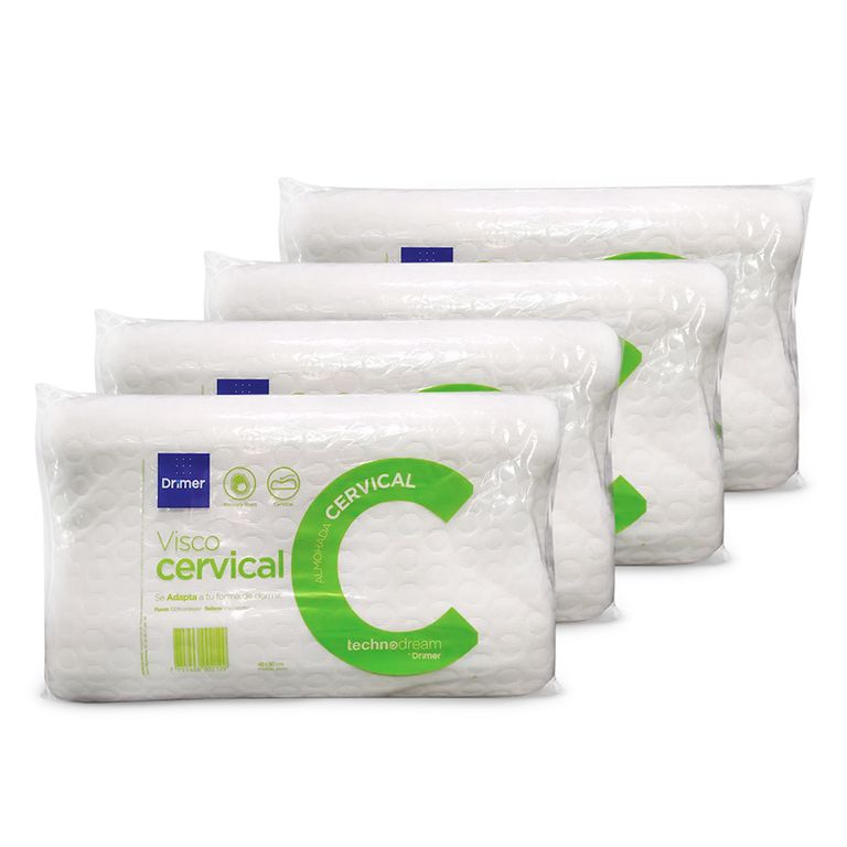 Pack x 4 Almohadas Visco Cervical 50X30cm