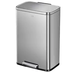 EKO - Papelera con pedal de Acero Inoxidable 50L -Eko