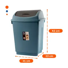 GENERICO - Pack12 Tacho Compacto con Cubierta Vaiven en Color Azul