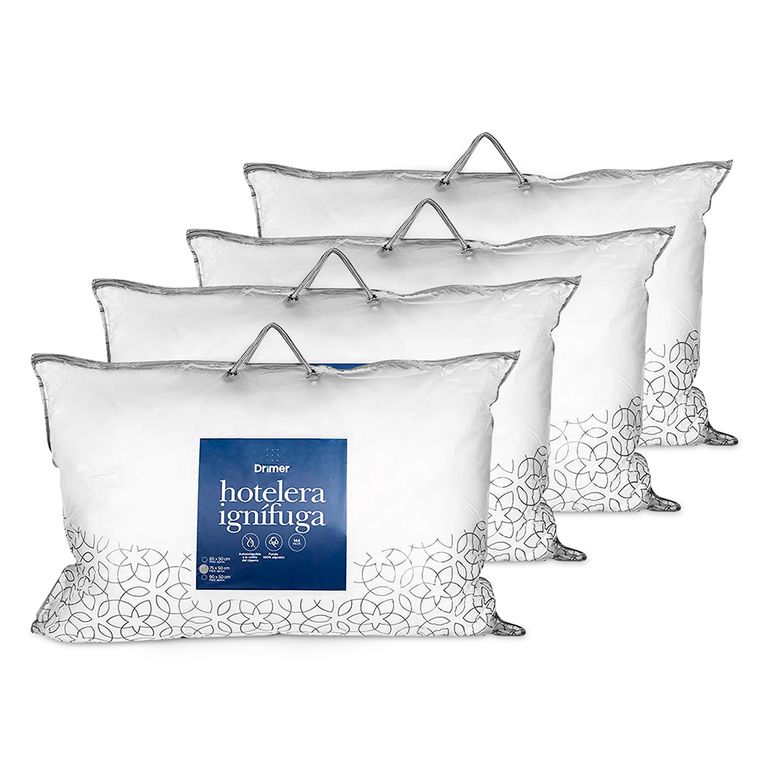 Pack x 4 Almohadas Hotelera Ignífuga 75x50cm.
