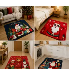 GENERICO - Piso Navideño Alfombra para entrada de puerta , cocina y baño pack 4