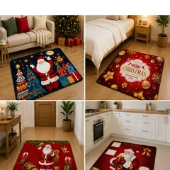 GENERICO - Piso Navideño Alfombra para entrada de puerta , cocina y baño pack 4