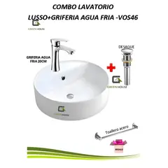 GREEN HOUSE - COMBO LAVATORIO LUSSO+GRIFERIA AGUA FRIA -VOS46