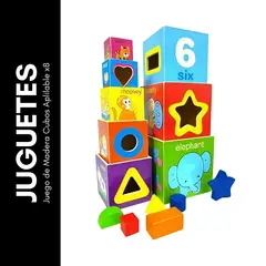 GENERICO - Juego de Madera Cubos Aplilable x8