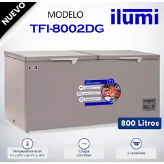 Ilumi - Congelador con tina de Acero Inoxidable de 800 litros - TFI-8002DG