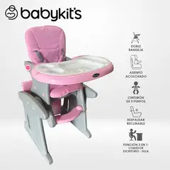 BABY KITS - Silla de Comer Carpeta 3 en 1 Rosado
