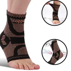 GENERICO - TOBILLERA COMPRESIÓN TALLA L CON FIBRA DE COBRE COPPER