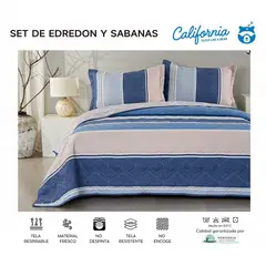 MINGDA - Set de Cubrecama + Juego de sabanas + fundas 2 Pz 100% Algodón