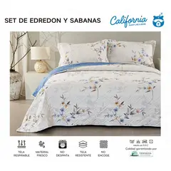 MINGDA - Set de Cubrecama + Juego de sabanas + fundas  2 Pz 100% Algodón