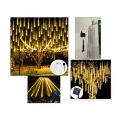 GENERICO - Tira De Luces Cortina Led Caida Lluvia De Meteoros Terraza Cálido