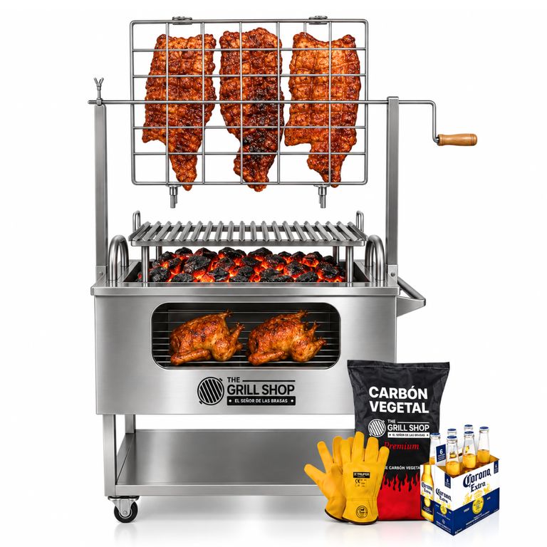 Caja China Grande 3 en 1 con Visor +Cerveza+Carbon+Mandil