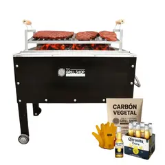 THE GRILL SHOP - Caja China Black Mediana Familiar +Guantes + Carbón + Cerveza