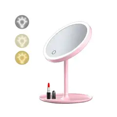 GENERICO - Espejo de Maquillaje Recargable con 3 tonos de luz Tactil