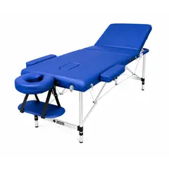 INNOVA HEALTH - Camilla de Masajes Profesional 3 Cuerpos Azul Plegable de Aluminio