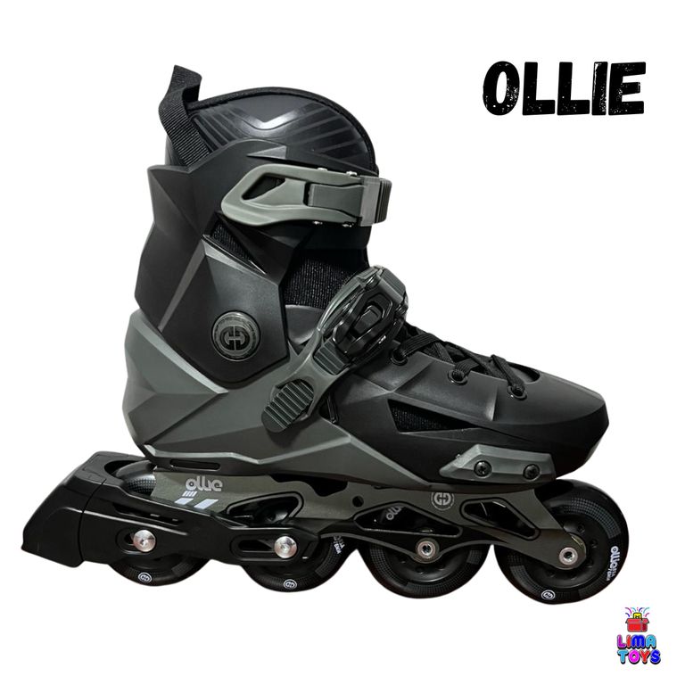 PATINES EN LINEA OLLIE BOTA DURA GRIS NEGRO M 32-35