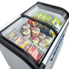 VENTUS - Congeladora Dual Tapa de Vidrio Curvo, 400 L, CTV-420Q PRO - Ventus