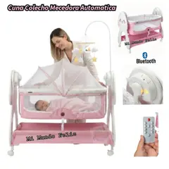 EBABY - Cuna Nido Colecho para Bebe con Mecedor Automatic Palo Rosa