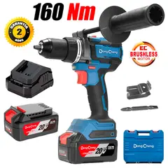 DONGCHENG - Taladro Atornillador Percutor Industrial ½ DCJZ20160IEM 20V 160Nm 2Bat x 4Ah Brushless