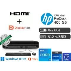 HP - ProDesk Mini 400 G6 i5 10ma 8GB RAM 512GB SSD Reacondicionada 1 Año de garantía HDMI DP