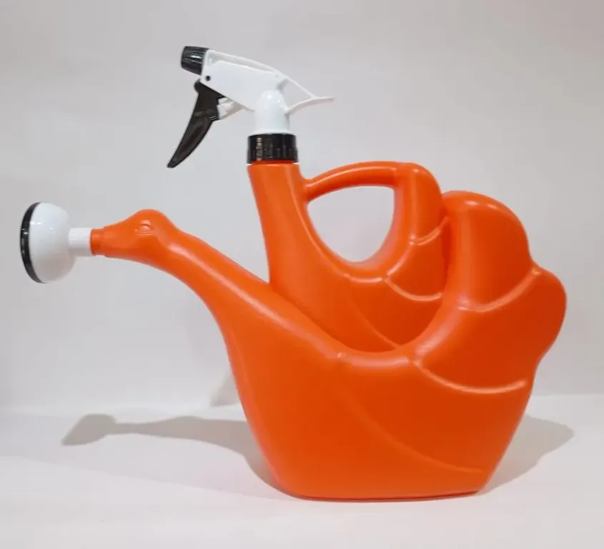 REGADERA DE 1.5L DOBLE FUNCIÓN C/ ROCIADOR DE JARDINERÍA MOD CISNE NARANJA. PLASTIMACETA LÍN CLÁSICA