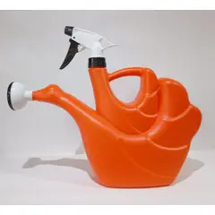 PLASTIMACETA - REGADERA DE PLÁSTICO DE 1.5 L DOBLE FUNCIÓN C/ ROCIADOR TIPO DUCHA DE JARDINERÍA MOD. CISNE NARANJA